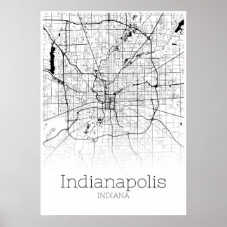 Indianapolis Map - Indiana - City Map Poster