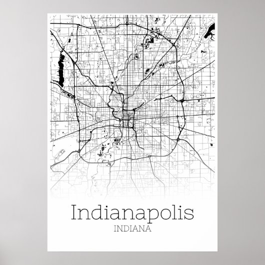 Indianapolis Map - Indiana - City Map Poster (Voorkant)