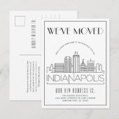 Indianapolis Modern Deco | Adres Gewijzigd Aankondigingskaart (Voorkant / Achterkant)