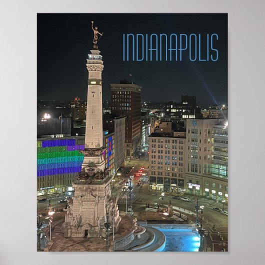 Indianapolis Monument Circle Poster (Voorkant)