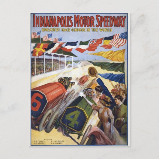 Indianapolis Motor Speedway Vintage Briefkaart (Voorkant)