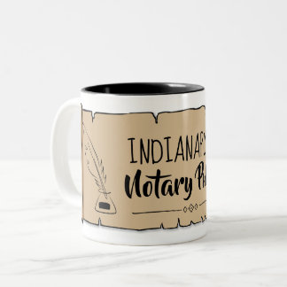 Indianapolis notaris openbare doezelaar tweekleurige koffiemok