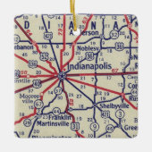 Indianapolis op kaart keramisch ornament (Voorkant)