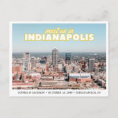 Indianapolis Save the Date Retro Wedding Postcard Briefkaart (Voorkant)
