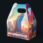 Indianapolis Skyline Abstracte kunst Bedankdoosjes<br><div class="desc">Voeg een modern tintje toe aan uw evenement met deze gunstbox met abstracte skyline-kunst in Indianapolis. Ideaal voor bruiloften,  feesten of relatiegeschenken.</div>
