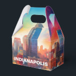 Indianapolis Skyline Abstracte kunst Bedankdoosjes<br><div class="desc">Voeg een modern tintje toe aan uw evenement met deze gunstbox met abstracte skyline-kunst in Indianapolis. Ideaal voor bruiloften,  feesten of relatiegeschenken.</div>