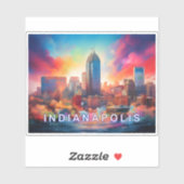Indianapolis Skyline Abstracte kunst Sticker (Vel)