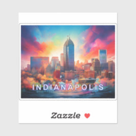 Indianapolis Skyline Abstracte kunst Sticker