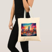 Indianapolis Skyline Abstracte kunst Tote Bag (Voorkant (product))