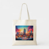 Indianapolis Skyline Abstracte kunst Tote Bag (Achterkant)