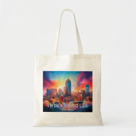Indianapolis Skyline Abstracte kunst Tote Bag