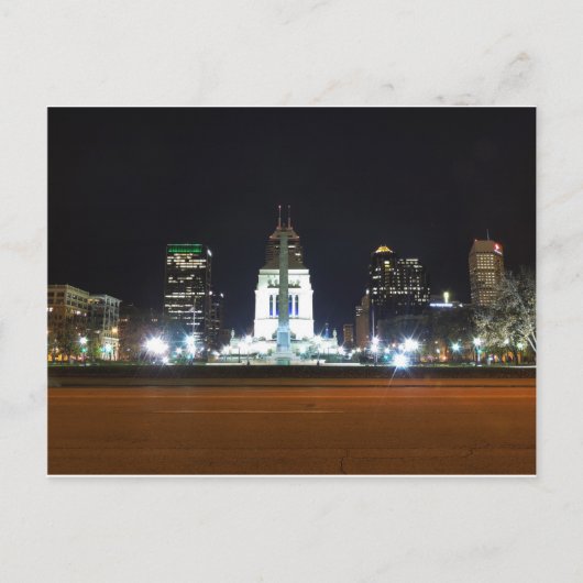 Indianapolis Skyline bij nacht Briefkaart (Voorkant)