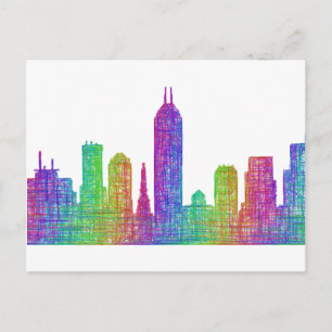 Indianapolis skyline briefkaart