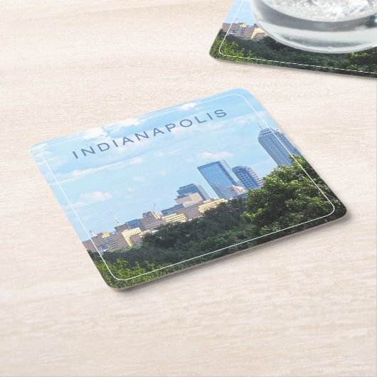 Indianapolis Skyline Kartonnen Onderzetters (Schuin)