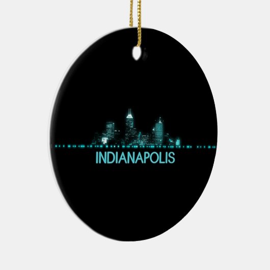 Indianapolis Skyline Keramisch Ornament (Rechts)