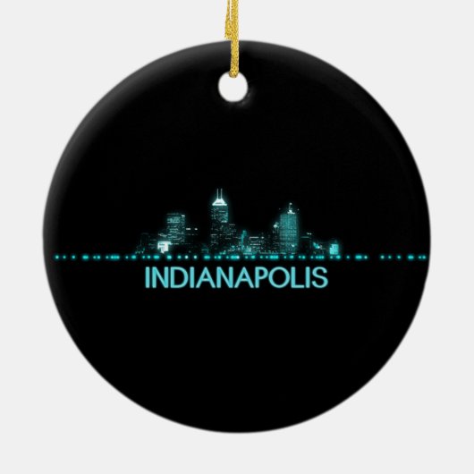 Indianapolis Skyline Keramisch Ornament (Achterkant)