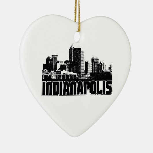 Indianapolis Skyline Keramisch Ornament (Rechts)