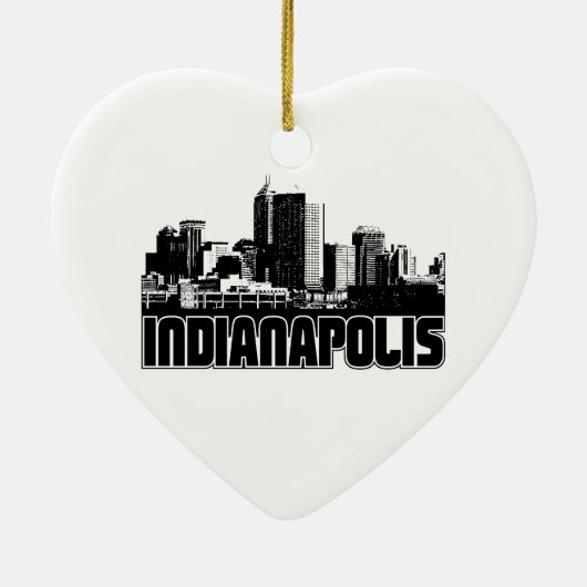 Indianapolis Skyline Keramisch Ornament (Achterkant)