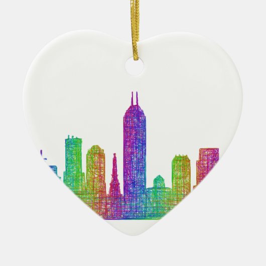 Indianapolis skyline keramisch ornament (Voorkant)