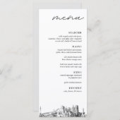 Indianapolis skyline modern huwelijksdiner menu (Voorkant / Achterkant)