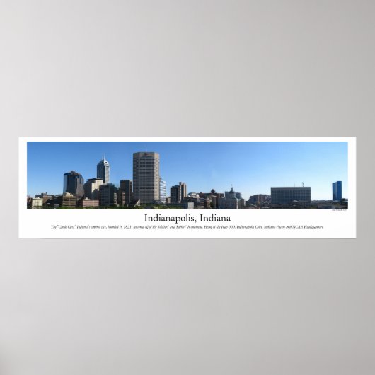 Indianapolis Skyline Poster (Voorkant)