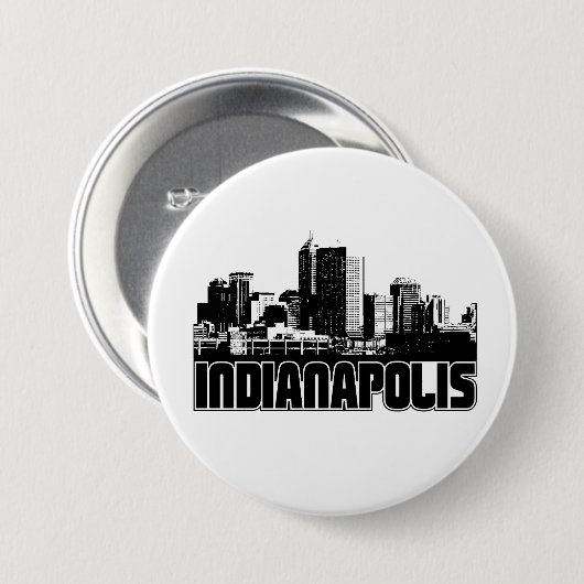 Indianapolis Skyline Ronde Button 7,6 Cm (Voorkant /achterkant)
