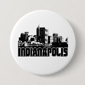 Indianapolis Skyline Ronde Button 7,6 Cm (Voorkant)