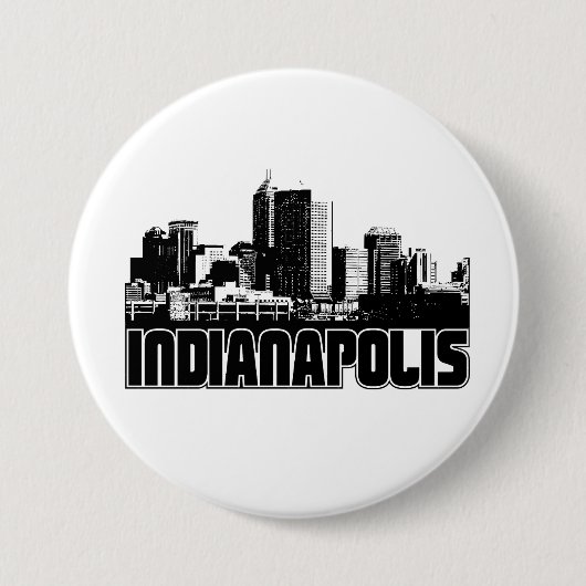 Indianapolis Skyline Ronde Button 7,6 Cm (Voorkant)