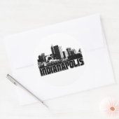 Indianapolis Skyline Ronde Sticker (Envelop)