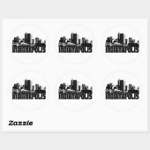 Indianapolis Skyline Ronde Sticker (Vel)