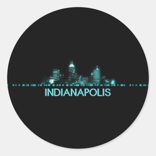 Indianapolis Skyline Ronde Sticker (Voorkant)