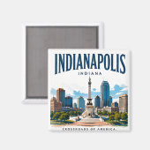 Indianapolis Skyline Spirit Magneet (Voorkant / Achterkant)