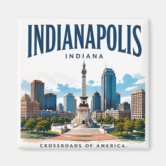 Indianapolis Skyline Spirit Magneet (Voorkant)