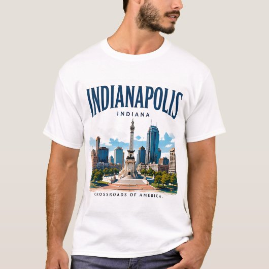 Indianapolis Skyline Spirit T-shirt (Voorkant)