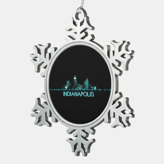Indianapolis Skyline Tin Sneeuwvlok Ornament (Rechts)