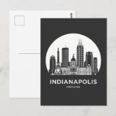 Indianapolis Stad Indiana Briefkaart (Voorkant / Achterkant)