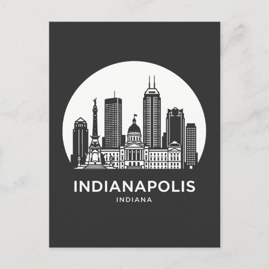 Indianapolis Stad Indiana Briefkaart (Voorkant)