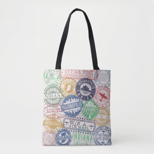 Indianapolis stempels: Reiszegelset. Tote Bag (Voorkant)