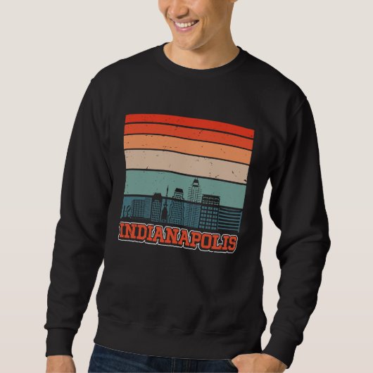 Indianapolis USA Retro Vintage Sunset Skyline Indi Trui (Voorkant)