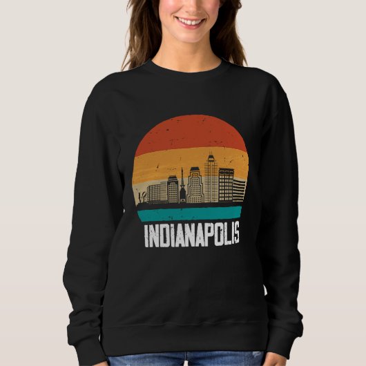 Indianapolis USA Retro Vintage Sunset Skyline Indi Trui (Voorkant)