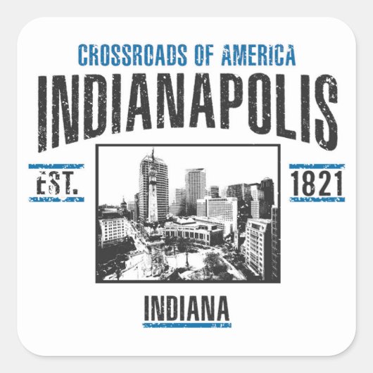 Indianapolis Vierkante Sticker (Voorkant)