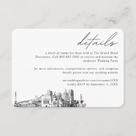 Indianapolis Wedding Hotel Kamer Blok Details Informatiekaartje