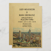 Indianapolis Wedding Invitation Indiana Kaart (Voorkant / Achterkant)