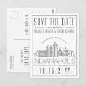 Indianapolis Wedding Skyline Save the Date Briefkaart (Voorkant / Achterkant)