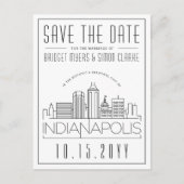 Indianapolis Wedding Skyline Save the Date Briefkaart (Voorkant)