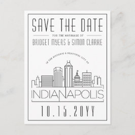 Indianapolis Wedding Skyline Save the Date Briefkaart