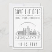Indianapolis Wedding Skyline Save the Date Kaart (Voorkant)