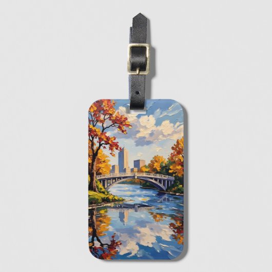 Indianapolis White Bridge Over the White River  Bagagelabel (Voorkant (verticaal))