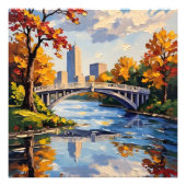 Indianapolis White Bridge Over the White River  Foto Afdruk (Voorkant)