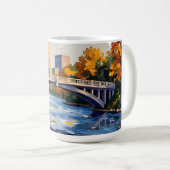 Indianapolis White Bridge Over the White River  Koffiemok (Voorkant rechts)